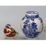 A Masons Ironstone Ginger Jar & Cover Twinned With