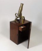 An Early Victorian Brass Bristol Microscope With S