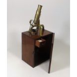 An Early Victorian Brass Bristol Microscope With S