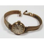 A Ladies 9ct Gold Omega Watch, Damage To The Strap