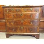 A George I Walnut Chest Of Five Drawers With Brack