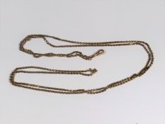 An Antique 9ct Gold Long Guard Chain