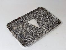 A Decorative Embossed Antique Silver Tray
