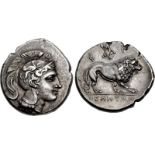 LUCANIA, Velia. Circa 300-280 BC. AR Nomos (20.5mm, 7.58 g, 9h). Philistion group. Head of Athena