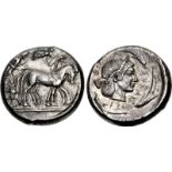 SICILY, Syracuse. Hieron I. 478-466 BC. AR Tetradrachm (24.5mm, 17.11 g, 8h). Struck circa 478-475