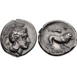 LUCANIA, Velia. Circa 300-280 BC. AR Nomos (20mm, 7.50 g, 2h). Philistion group. Head of Athena