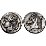 SICILY, Entella. Punic issues. Circa 320/15-300 BC. AR Tetradrachm (26mm, 17.12 g, 11h). Head of