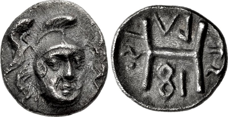CAMPANIA, Phistelia. Circa 310-300 BC. AR Hemiobol (7.5mm, 0.34 g, 5h). Head of Athena facing