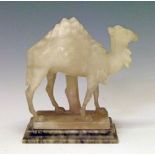 Late 19th/early 20th Century carved alabaster figure of a Dromedary or Arabian Camel, 16.5cm high