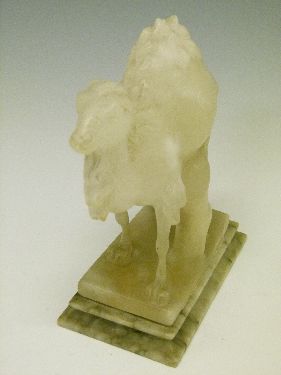 Late 19th/early 20th Century carved alabaster figure of a Dromedary or Arabian Camel, 16.5cm high - Image 3 of 8