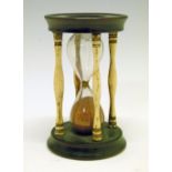 19th Century turned hardwood and bone framed egg timer, 8.5cm high  Condition: One end has a split