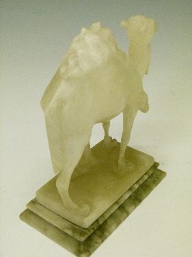 Late 19th/early 20th Century carved alabaster figure of a Dromedary or Arabian Camel, 16.5cm high - Image 4 of 8