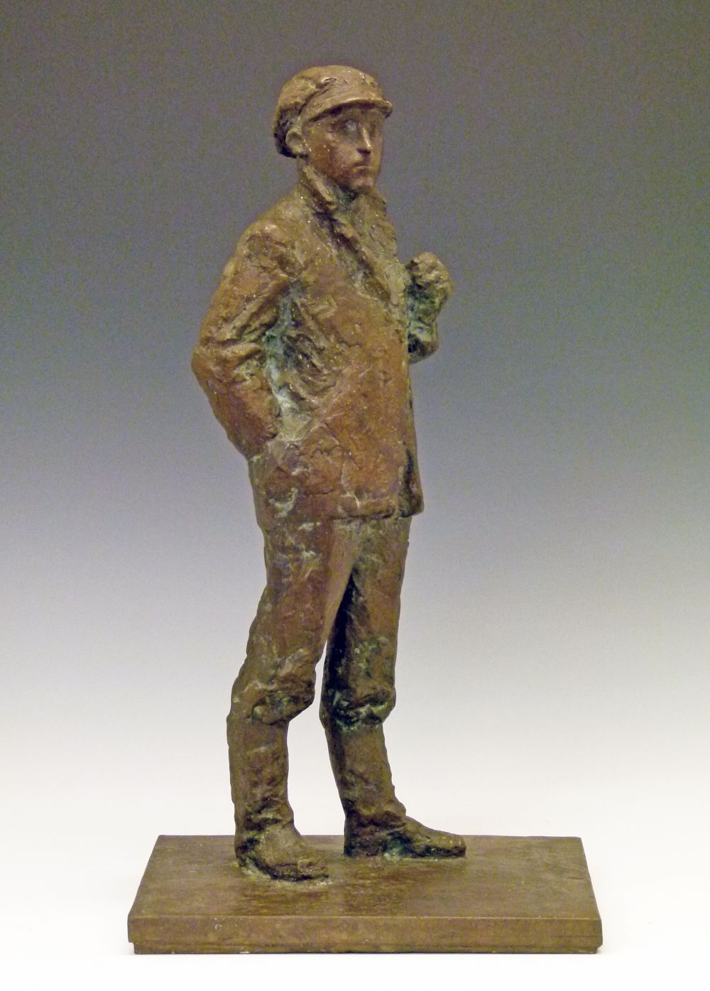 Heikki Nieminen (Finnish b.1926) - Bronze figure - Study of the young baker Heikki Huhtamaki, 57cm