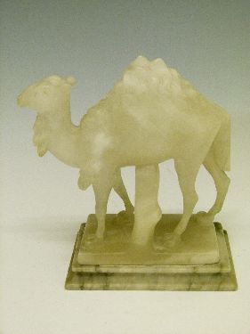 Late 19th/early 20th Century carved alabaster figure of a Dromedary or Arabian Camel, 16.5cm high - Image 2 of 8