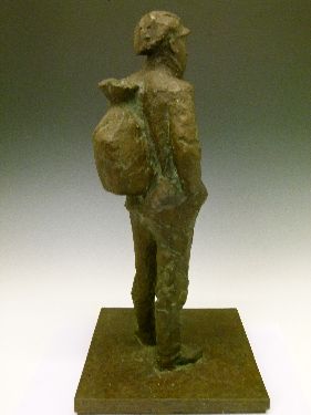 Heikki Nieminen (Finnish b.1926) - Bronze figure - Study of the young baker Heikki Huhtamaki, 57cm - Image 7 of 8