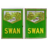 Breweriana - Oakhill Brewery - Pair of early 20th Century enamel pub signs, originally in the Swan