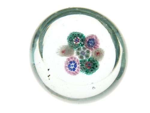 Two 19th Century St Mande glass paperweights, one with a six cane cluster, the other with a seven - Image 5 of 6