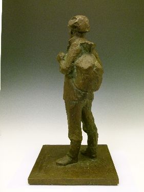 Heikki Nieminen (Finnish b.1926) - Bronze figure - Study of the young baker Heikki Huhtamaki, 57cm - Image 6 of 8