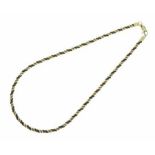 18ct two colour necklace of plaited rope links, 41cm long, 21g gross Condition: **General