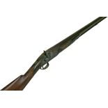 10 bore single barrel percussion sporting gun by Keep Bros, with twist sighted barrel 87cm, engraved