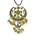 Indian gold filled pendant, with drops below the main pendant, 4.3cm across Condition: There is
