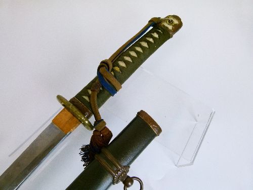 Japanese officers style Katana, the grip with shark skin covering and braid binding, standard - Image 5 of 9