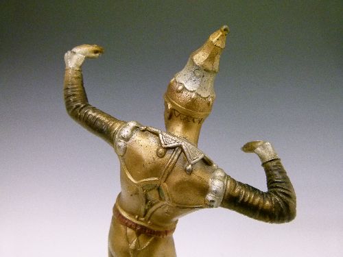 Early 20th Century German polychrome painted spelter figure depicting a young male dancer, - Image 7 of 9