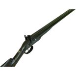 Double barrelled percussion sporting gun, Damascus twist barrels 75cm with platinum safety plugs,