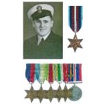 Medals - World War II group of seven awarded to Harold Frederick Merrick, Royal Navy and comprising: