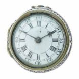 Jasper Taylor, London - Georgian gilt metal pair cased pocket watch, the unsigned white enamel