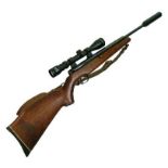 Webley Tracker .22 air-rifle, side lever cocking, tap loading, with its telescopic sight and sound