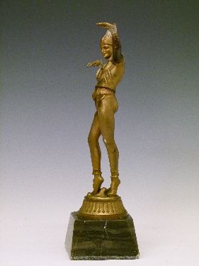 Early 20th Century German polychrome painted spelter figure depicting a young male dancer, - Image 4 of 9