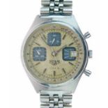 Heuer - Gentleman's stainless steel cased chronograph, the signed cream dial marked "Incabloc