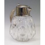 20th Century heavily cut glass lemonade jug having silver plated mounts, 26.5cm high Condition: