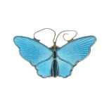 David Andersen, Norway - Silver and enamel butterfly brooch, stamped marks, 3.1cm wingspan