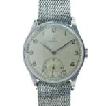 Omega - Gentleman's stainless steel cased wristwatch, signed silvered dial with subsidiary seconds