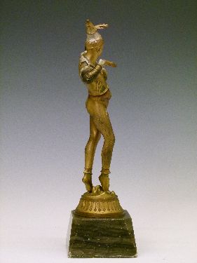 Early 20th Century German polychrome painted spelter figure depicting a young male dancer, - Image 2 of 9