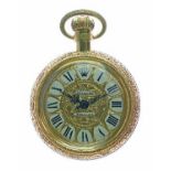 Rolex 'Perpetually Yours' perfume bottle formed as a gilt metal pocket watch, 7.25cm high, in