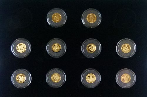 Gold Coins - The Worlds Finest Gold Miniatures, a part set of twenty-six miniature gold coins, cased - Image 14 of 15