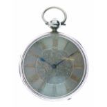 D. Nicholas, Fishguard - George IV silver cased open faced pocket watch, Birmingham 1827, case maker