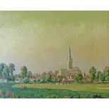 R.B. Hooper Jones (20th Century) - Oil on canvas - Norwich Cathedral, signed, 39cm x 50cm Condition: