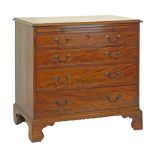 George III mahogany chest fitted brushing slide with four long graduated drawers below and