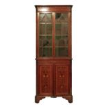 Late 19th/early 20th Century Sheraton Revival inlaid and crossbanded mahogany two section floor