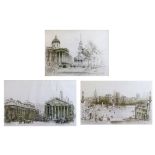 Frederick A. Farrell (1882-1935) - Three etchings - Trafalgar Square With The National Gallery And