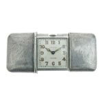 Movado - Purse watch, the silver coloured case of usual rectangular form with Continental control