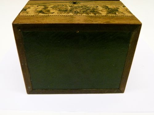 19th Century Tunbridge Ware rectangular tea caddy having floral decoration, the hinged cover opening - Image 13 of 13