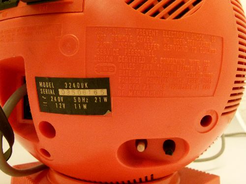 Modern Design - JVC Videosphere orange plastic cased portable TV The Videosphere was introduced in - Image 8 of 11