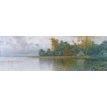 Eduard Fischer (German 1852-1905) - Oil on canvas - A View On The Chiemsee, Bavaria, signed, 19.