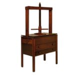 19th Century mahogany clothes press fitted one side drawer together with two drawers to the front