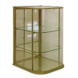 Early 20th Century nickel plated framed plate glass bowfront shop display cabinet, 58cm wide